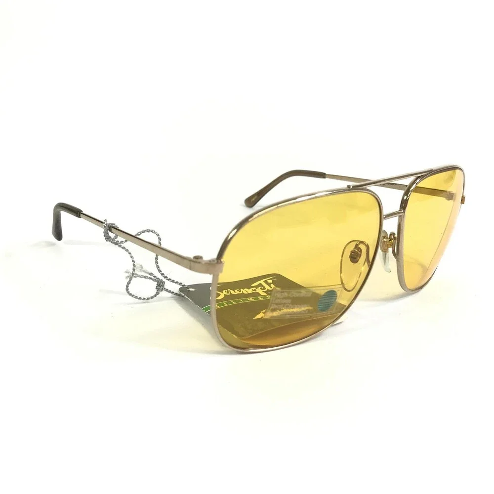 Vintage Serengeti Sunglasses Mens 5108M Kilimanjaro Gold Aviators Photochromic